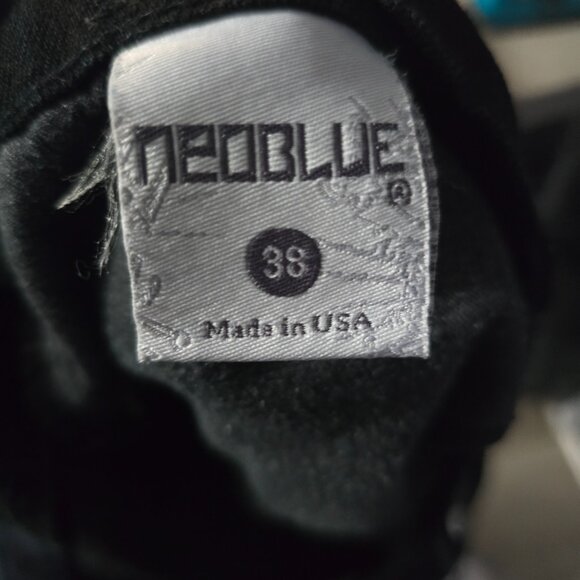 Neo Blue Skater Jean Shorts Mens 38 Black Made in USA Vintage Denim - Picture 10 of 10